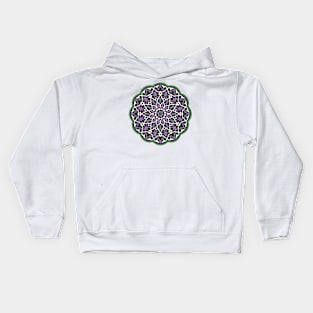 Circle Pattern Vector Art Green Violet White Kids Hoodie